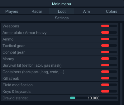 Меню чита Call of Duty Black Ops 6